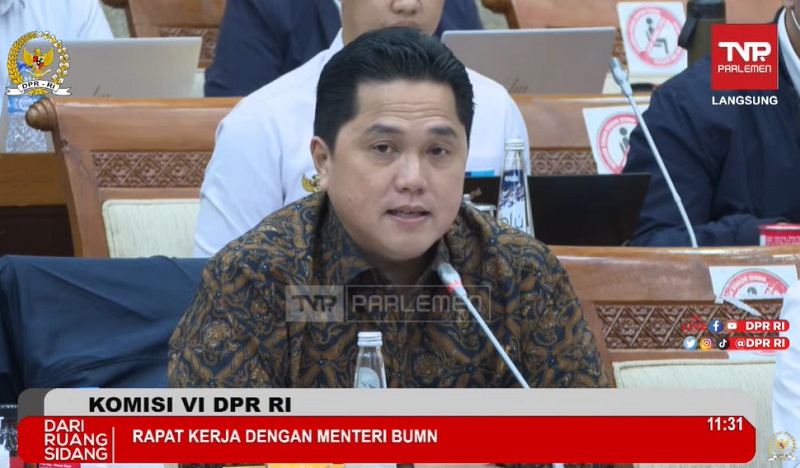 Rapat Kerja dengan DPR, Erick Thohir Minta Relokasi Depo Pertamina Plumpang Dibahas Tertutup 