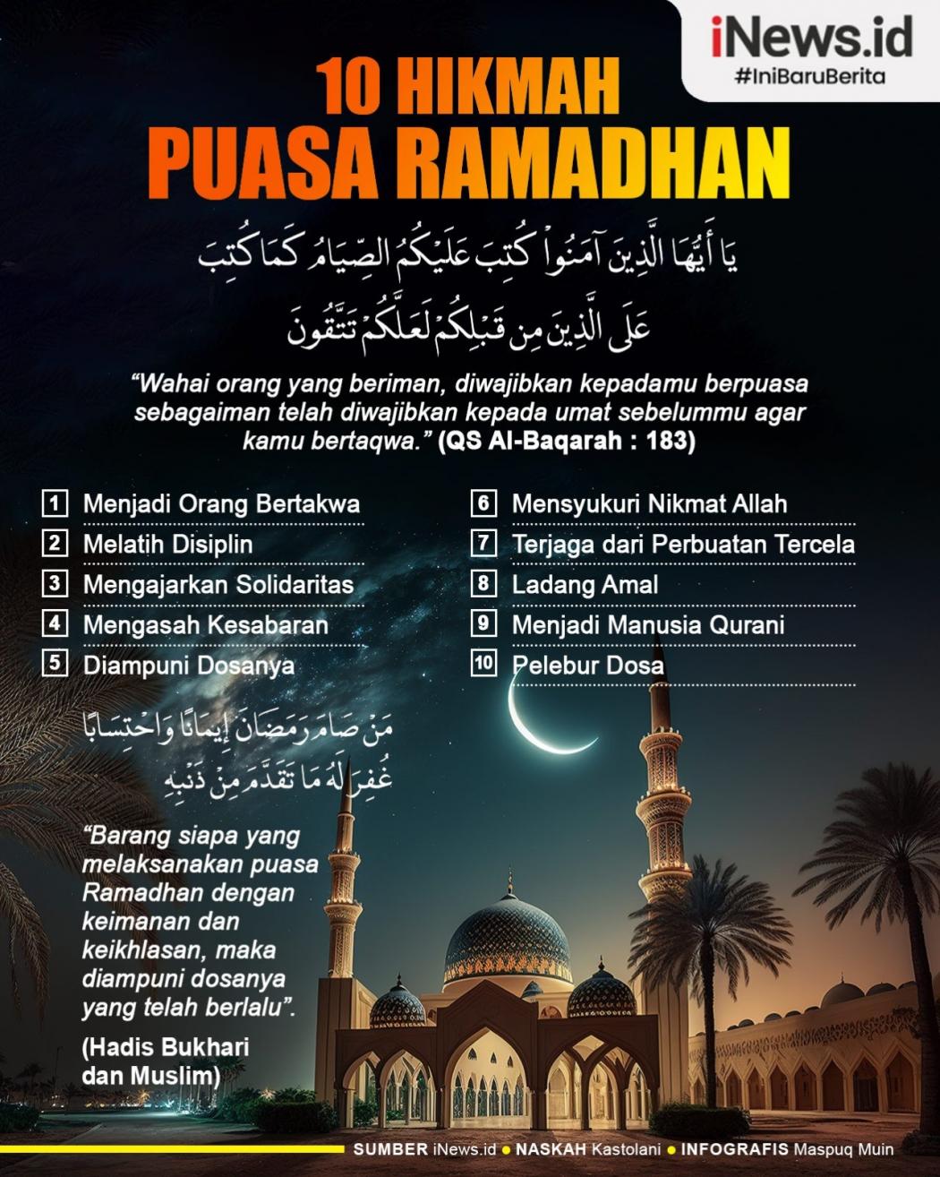 Infografis 10 Hikmah Puasa di Bulan Ramadhan bagi Seorang Muslim