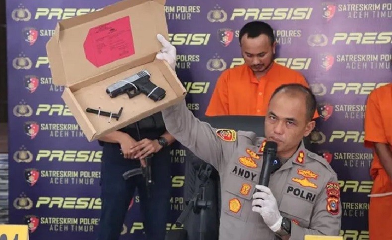 Todong Buruh Pakai Airsoft Gun, 2 Warga Aceh Timur Ditangkap