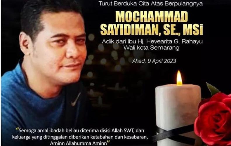 Kabar Duka, Adik Wali Kota Semarang Meninggal Dunia