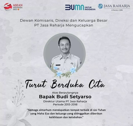 Kabar Duka, Mantan Direktur Utama Jasa Raharja Budi Setyarso Meninggal Dunia