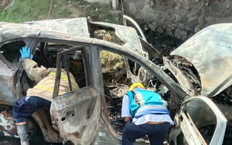 Mobil Terbakar di Tol Tangerang-Jakarta, Pengemudi Tewas