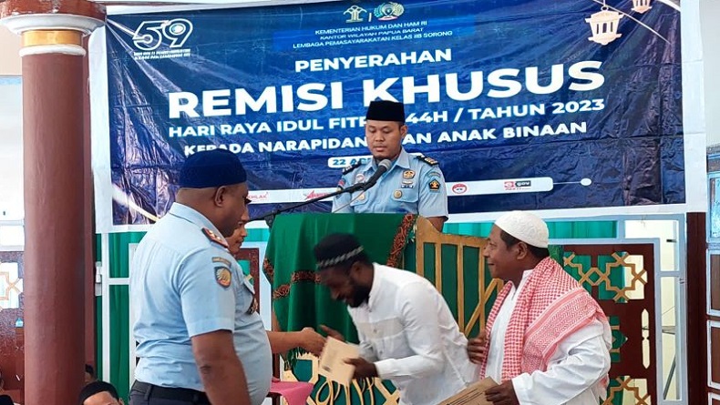 140 Warga Binaan Lapas Sorong Terima Remisi Idul Fitri, 1 Orang Langsung Bebas