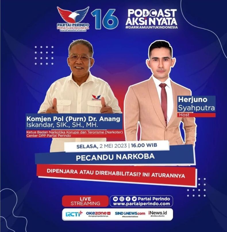 Pecandu Narkoba Dipenjara atau Direhabilitasi? Simak Podcast Aksi Nyata Sore Ini Pukul 16.00 WIB