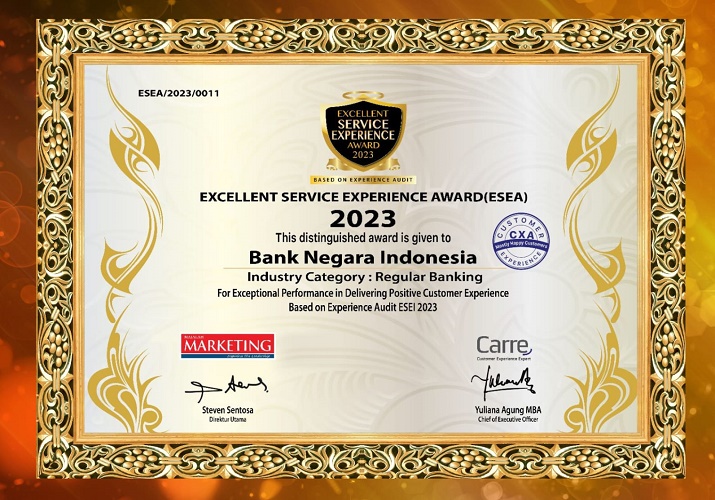 Beri Pengalaman Positif pada Nasabah, BNI Raih Predikat Best Customer Experience