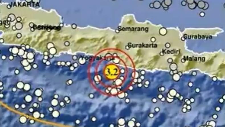 Gempa Hari Ini Magnitudo 3,2 Guncang Bantul Yogya, Kedalaman 66 Km
