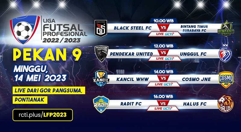Link Live Streaming Liga Futsal Profesional 2023 Hari Ini: Black Steel Vs Bintang Timur Surabaya
