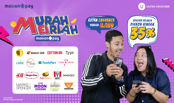 Murah Meriah, Jangan Lewatkan Berbagai Diskon dan Extra Cashback dari MotionVoucher di MotionPay!