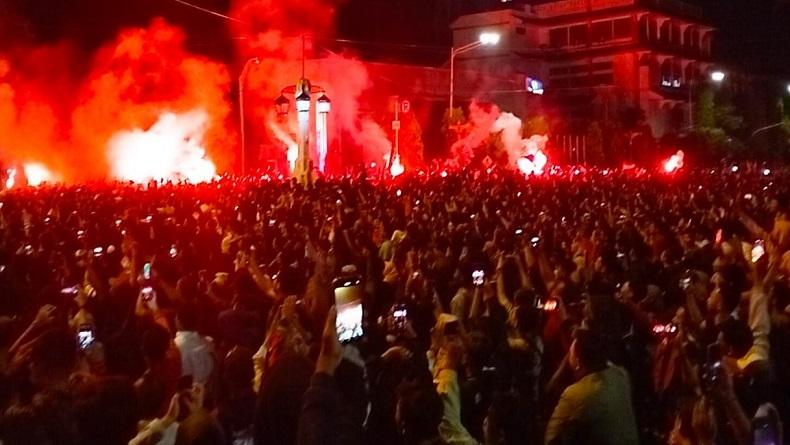 Gempita Warga Solo Sambut Kemenangan Timnas Sepak Bola SEA Games 2023