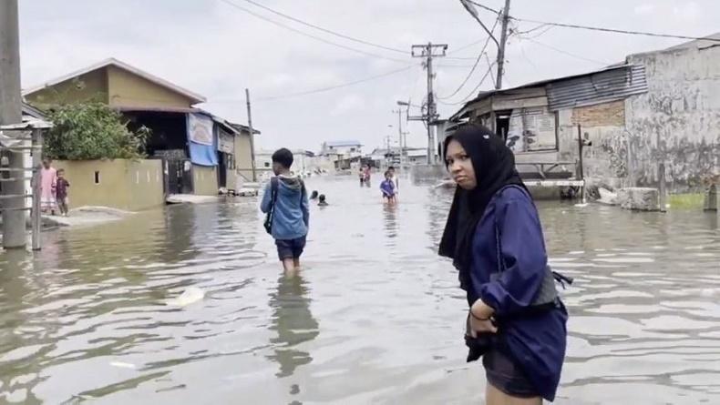 Banjir Rob Terjang Medan Belawan, Jalan dan Ribuan Rumah Warga Tergenang Air