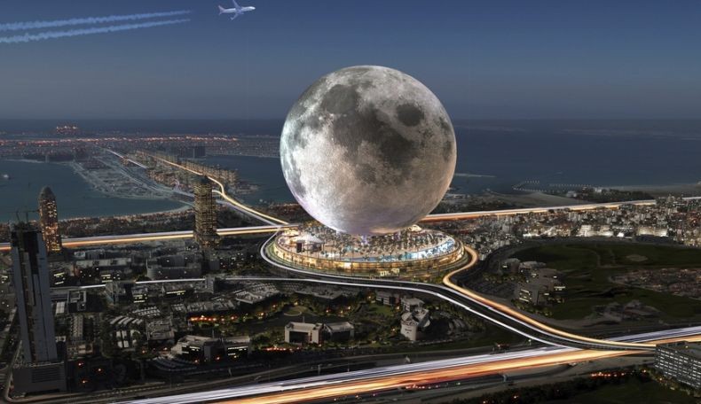 Wow, Replika Bulan Raksasa Dibangun di Atas Gedung Dubai Telan Biaya Rp75 Triliun
