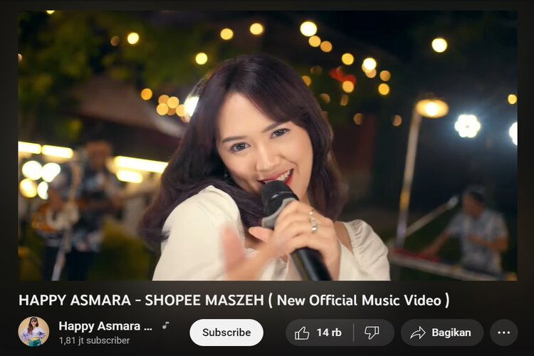 Viral, Lagu Terbaru Happy Asmara Shopee Maszeh Sukses Tarik Perhatian Netizen