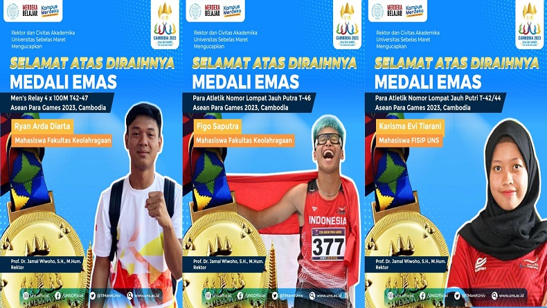 3 Mahasiswa UNS Sumbang Medali Emas Ajang ASEAN Para Games di Kamboja