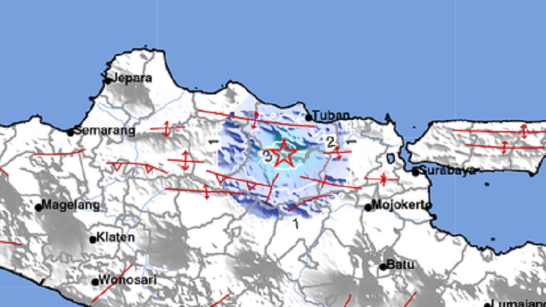 Gempa M 4 Guncang Bojonegoro Jatim, Dirasakan hingga Tuban