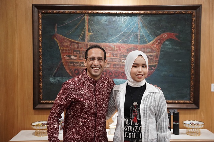 Momen Putri AGT Bertemu Mendikbudristek Nadiem, Ceritakan Rahasia Belajarnya