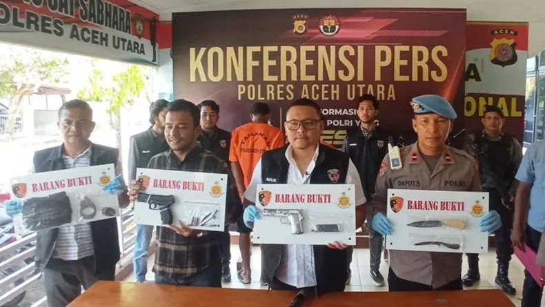 Kerap Ancam Warga dengan Senjata Api, 2 Warga Aceh Utara Ditangkap Polisi