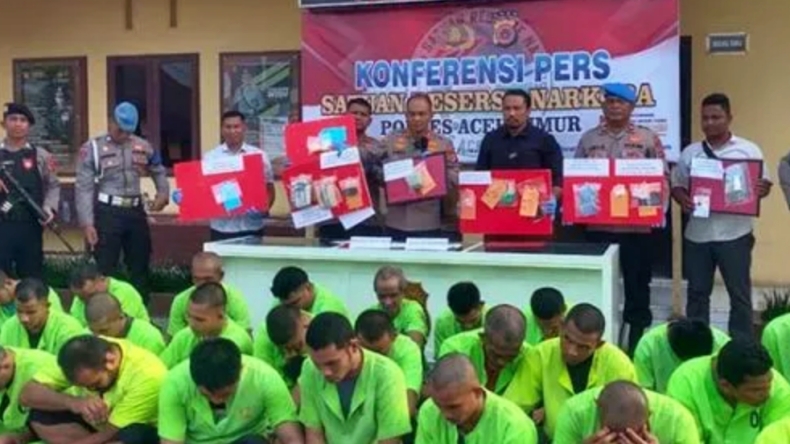 Sebulan Beraksi, Polres Aceh Timur Tangkap 28 Pengedar Narkoba