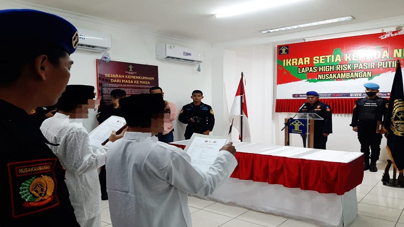 2 Napiter Penghuni Lapas Pasir Putih Nusakambangan Ikrar Setia NKRI