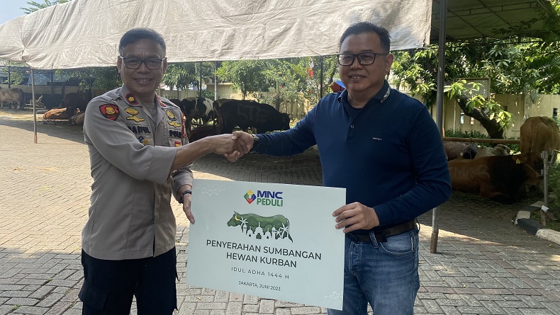 Sambut Idul Adha, MNC Peduli Salurkan Sapi Kurban ke Polres Metro Jakarta Pusat