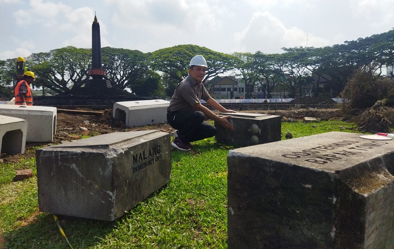 3 Batu Misterius Ditemukan saat Revitalisasi Bundaran Tugu Malang, Ini Faktanya 