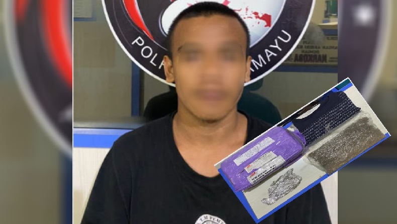 Polisi Tangkap Pengedar di Tukdana Indramayu, Sita Barang Bukti Setengah Kg Ganja