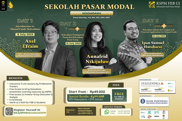 Sekolah Pasar Modal Reksa Dana Campuran dan Reksa Dana Saham Penuh Manfaat, Daftar Sekarang!