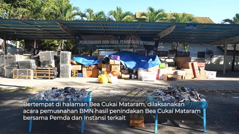 Bea Cukai Mataram Musnahkan Barang Ilegal Senilai Rp6 Miliar, Ada Rokok hingga HP 