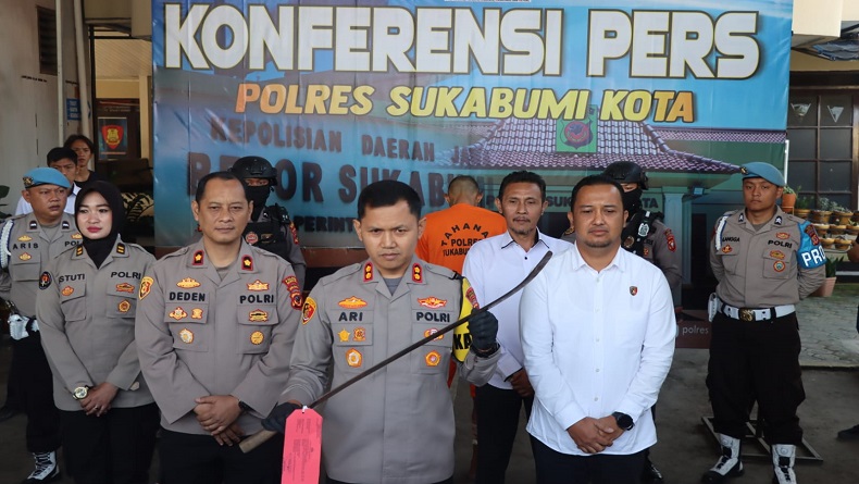 Pembacok Pedagang Sayur hingga Tewas di Cisaat Sukabumi Ditangkap, Kakinya Ditembak