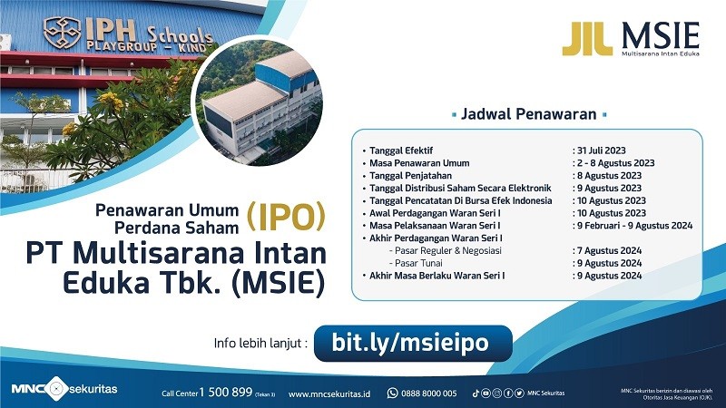 Proses IPO, PT Multisarana Intan Eduka Tbk (MSIE) Masuk Dalam Daftar Saham Syariah  