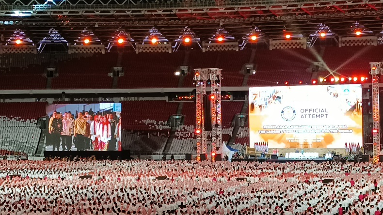 Jokowi-Ma'ruf Hadiri Gelaran 15.000 Angklung di GBK, Pecahkan Rekor Dunia