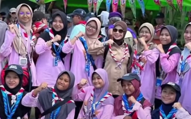 Ikut ke Korsel, Atikoh Ganjar Semangati Peserta Jambore Pramuka Dunia 2023 di Tengah Panas Ekstrem