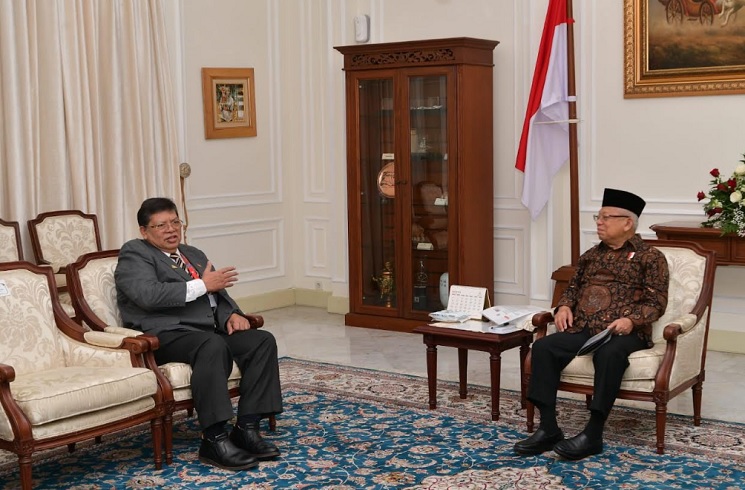 Bertemu Ketua Parlemen Malaysia, Wapres Ma'ruf Titip Lindungi Pekerja Migran Indonesia