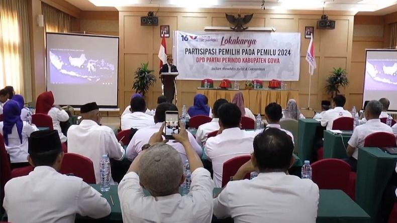 Partai Perindo Gowa Gelar Lokakarya Partisipasi Pemilih, Para Caleg Diajak Kompak