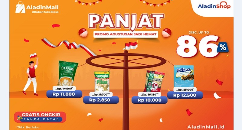 Agustusan Seru bersama Promo Panjat Hemat AladinMall, Diskon hingga 86 Persen dan Gratis Ongkir se-Indonesia