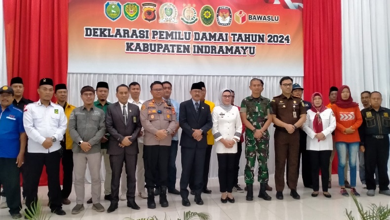 Jelang Pemilu 2024, Polres Indramayu Gelar Deklarasi Damai