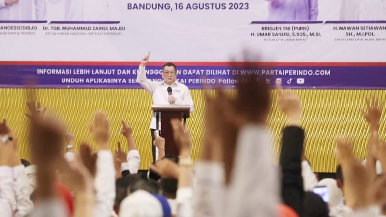 Pimpin Rapat Konsolidasi Perindo di Jabar, HT Panaskan Mesin Partai Jelang Pemilu 2024