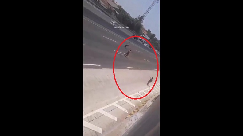 Viral Video 3 Pelajar SD Nekat Joget di Tengah Tol Jakarta-Cikampek Karawang