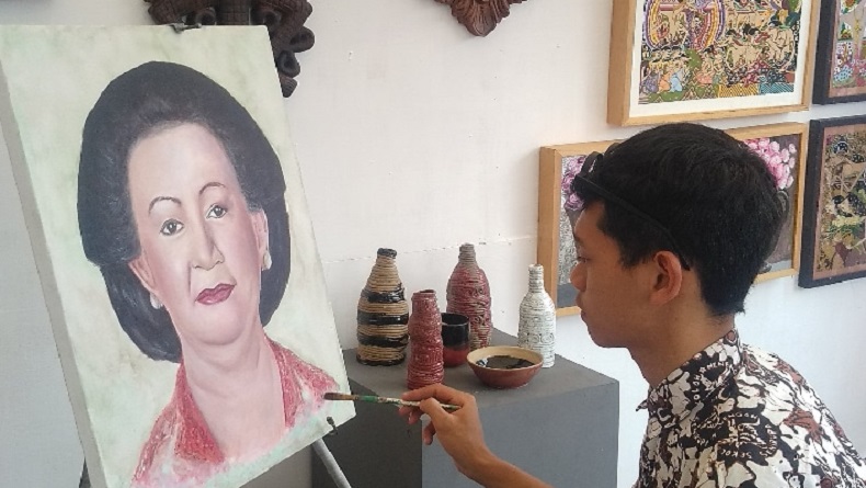 Keren, Lukisan Pelajar Bantul Bergambar GKR Hemas Terjual Jutaan Rupiah