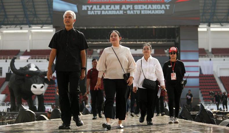 Ganjar dan Puan Siap Kobarkan Semangat Puluhan Ribu Kader PDIP di Semarang Malam Ini