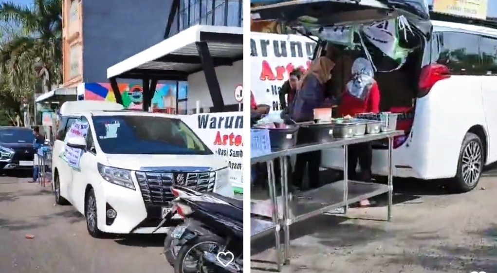 Viral Toyota Alphard Dijadikan Warung Nasi Pinggir Jalan, Netizen: Yang Jualan Sultan