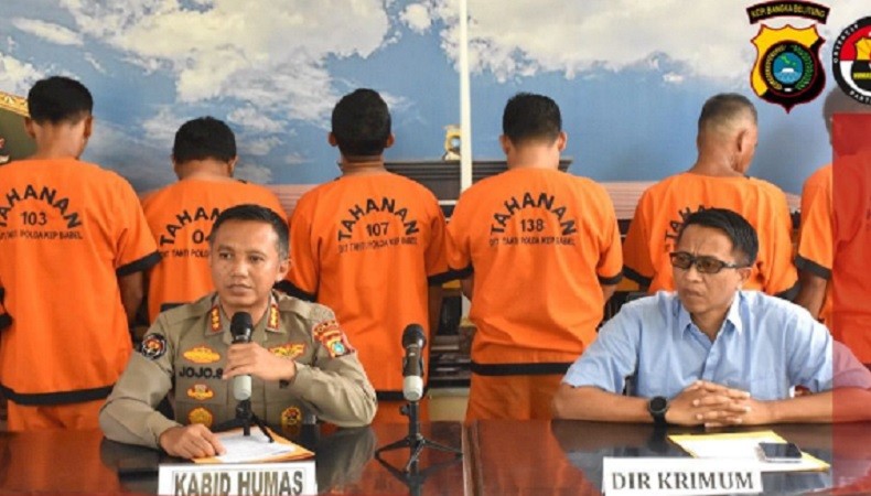 Polda Babel Tahan 11 Tersangka Kasus Pembakaran Kantor di Belitung, Ini Alasannya