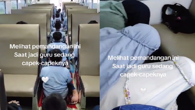 Viral Rombongan Siswa SD Shalat Berjemaah di Gerbong Kereta, Netizen Dibuat Merinding