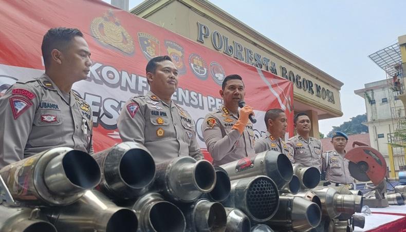 Ganggu Kenyamanan, 1.237 Knalpot Brong di Kota Bogor Disita Polisi