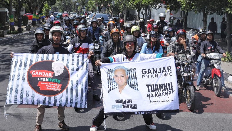 Relawan Sosialisasikan Sosok Ganjar Pranowo ke Komunitas Motor Ownrules Bandung