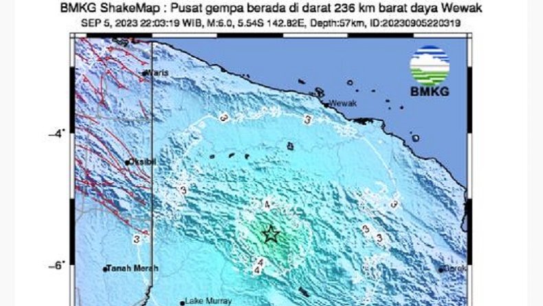 Gempa Bumi Magnitudo 6,0 Guncang Wewak Papua Nugini, Terasa hingga Boven Digoel