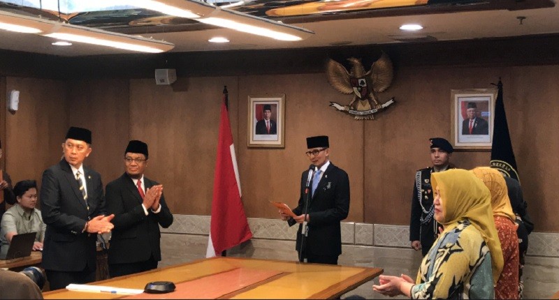 Pelantikan Direktur Politeknik Pariwisata, Sandiaga Uno: Harus Berinovasi di Destinasi Super Prioritas