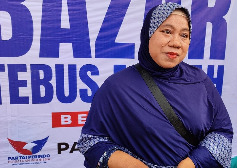Bacaleg Partai Perindo Yolanda Gelar Bazar Tebus Murah untuk Warga Penjaringan Jakut  