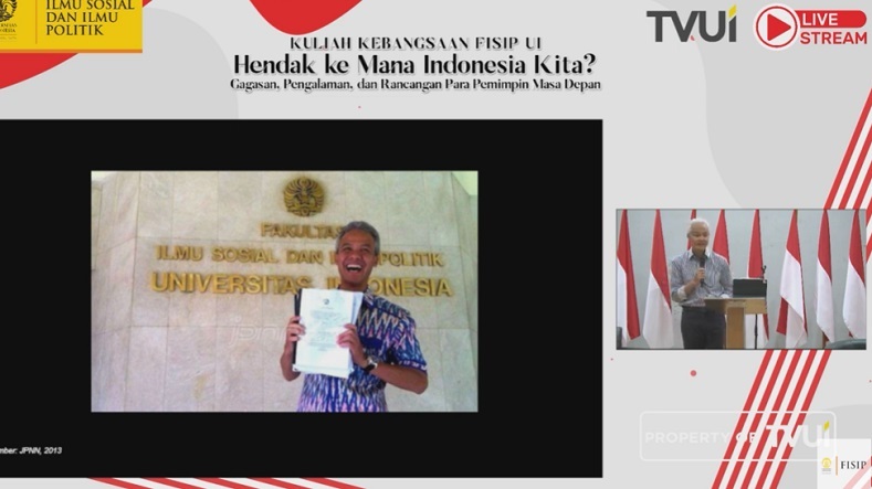 Ganjar Pranowo Pamer Foto saat Kuliah di UI, Puji Dosen Pembimbingnya