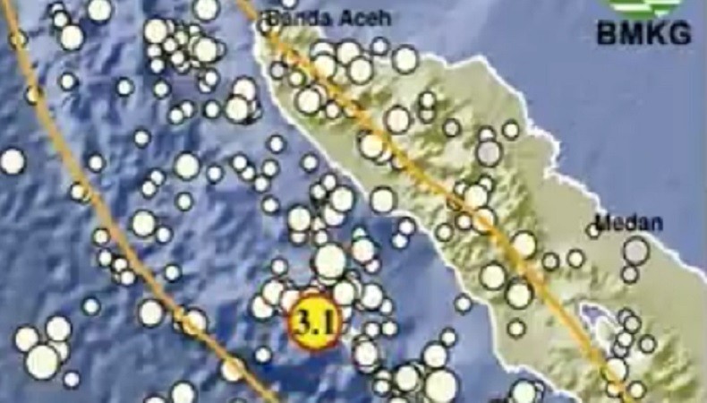 Gempa Bumi M3,1 Guncang Aceh, Pusat Getaran di Laut
