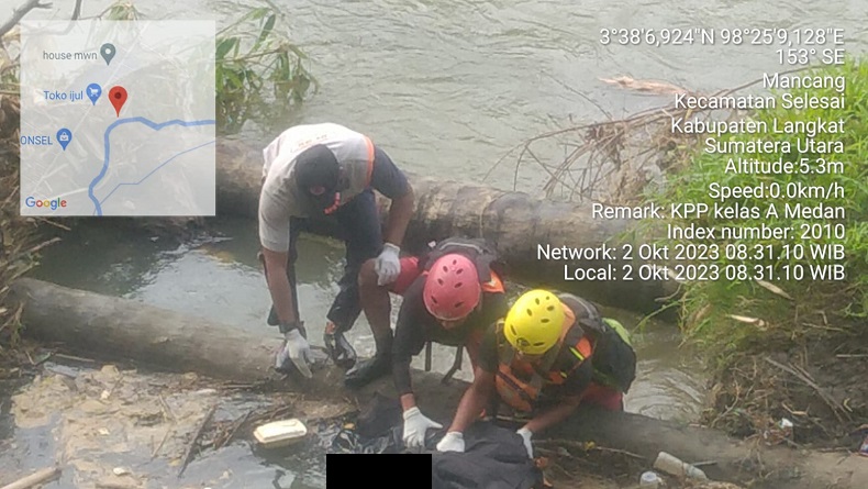 Hilang 3 Hari, Nenek di Langkat Ditemukan Tewas Terseret Sungai Pamah Sejauh 7 Km